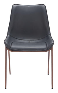 Zuo Modern Magnus Dining Chair in Black & Walnut/Gray & Walnut