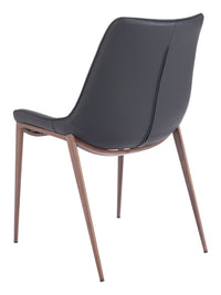 Zuo Modern Magnus Dining Chair in Black & Walnut/Gray & Walnut