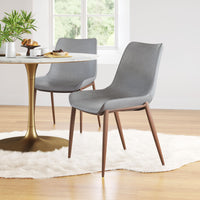 Zuo Modern Magnus Dining Chair in Black & Walnut/Gray & Walnut