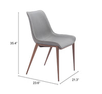 Zuo Modern Magnus Dining Chair in Black & Walnut/Gray & Walnut