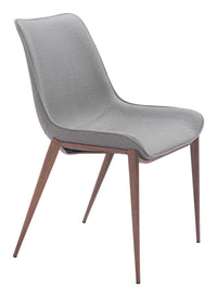 Zuo Modern Magnus Dining Chair in Black & Walnut/Gray & Walnut