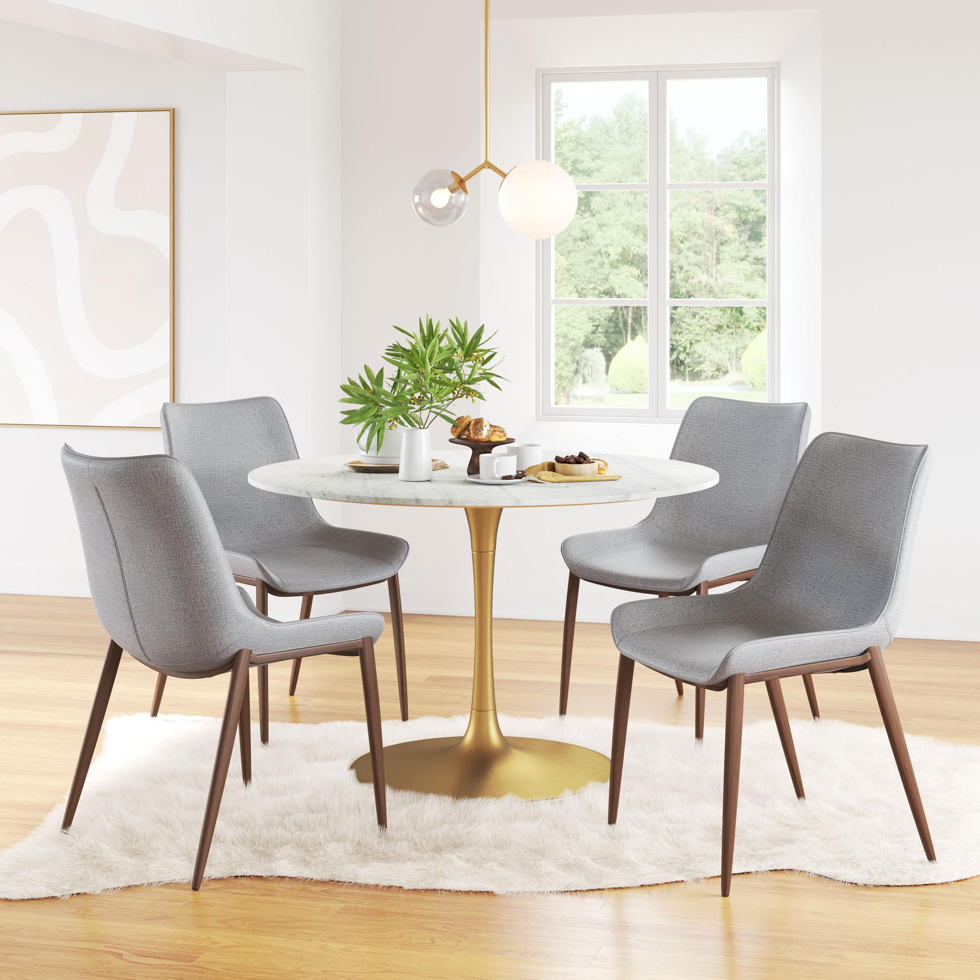 Zuo Modern Magnus Dining Chair in Black & Walnut/Gray & Walnut