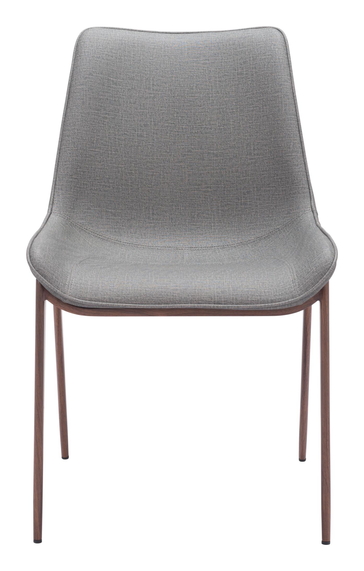 Zuo Modern Magnus Dining Chair in Black & Walnut/Gray & Walnut
