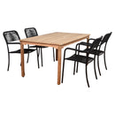 International Home Miami Amazonia Oosterdam 5 Piece Teak Rectangular Patio Dining Set