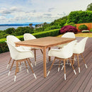 International Home Miami Amazonia Charlotte 7 Piece Teak Rectangular Patio Dining Set