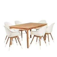 International Home Miami Amazonia Charlotte 7 Piece Teak Rectangular Patio Dining Set