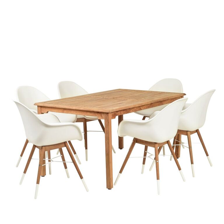 International Home Miami Amazonia Charlotte 7 Piece Teak Rectangular Patio Dining Set
