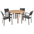 International Home Miami Amazonia Koningsdam 5 Piece Teak Round Patio Dining Set
