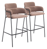 Zuo Modern Marcel Barstool in Cream/Brown
