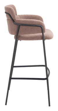 Zuo Modern Marcel Barstool in Cream/Brown