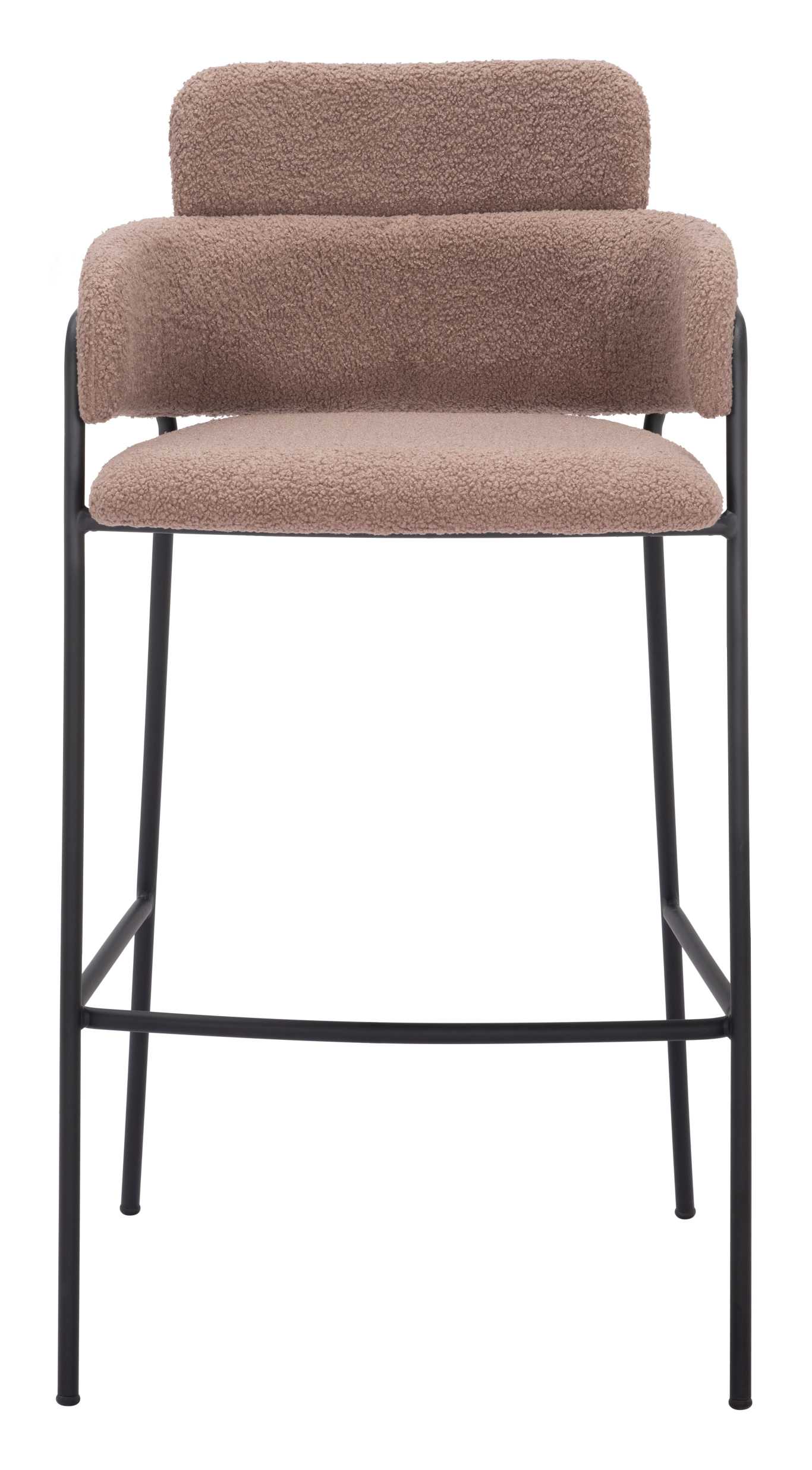 Zuo Modern Marcel Barstool in Cream/Brown