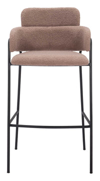 Zuo Modern Marcel Barstool in Cream/Brown