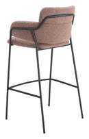 Zuo Modern Marcel Barstool in Cream/Brown