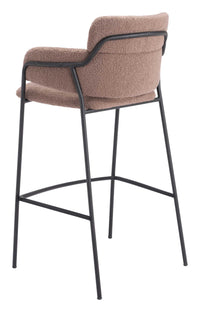 Zuo Modern Marcel Barstool in Cream/Brown