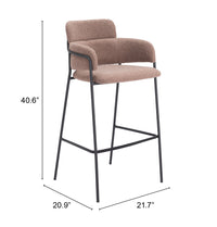 Zuo Modern Marcel Barstool in Cream/Brown
