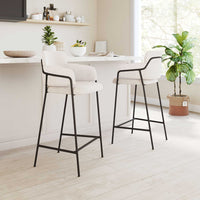 Zuo Modern Marcel Barstool in Cream/Brown