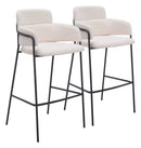 Zuo Modern Marcel Barstool in Cream/Brown