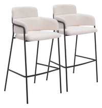 Zuo Modern Marcel Barstool in Cream/Brown