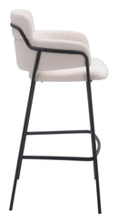 Zuo Modern Marcel Barstool in Cream/Brown