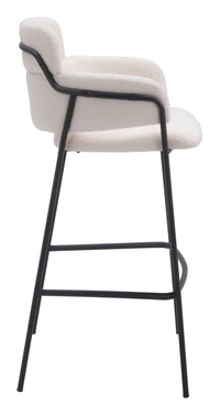 Zuo Modern Marcel Barstool in Cream/Brown