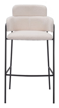 Zuo Modern Marcel Barstool in Cream/Brown