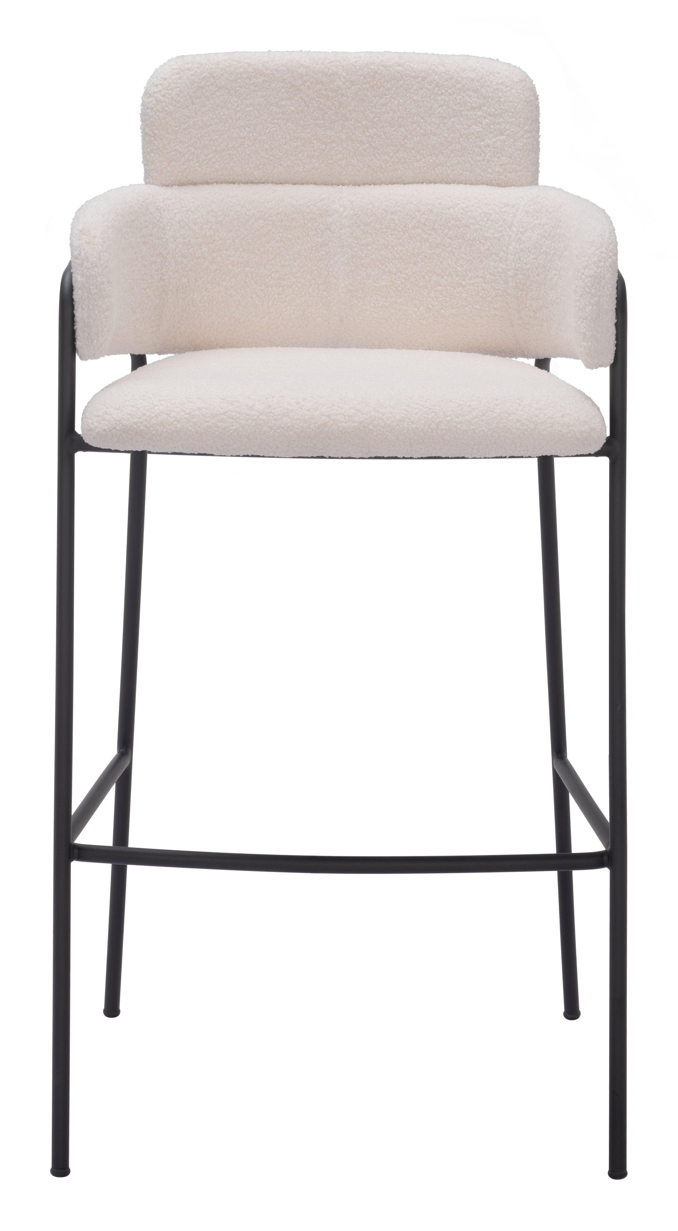 Zuo Modern Marcel Barstool in Cream/Brown