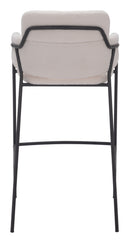 Zuo Modern Marcel Barstool in Cream/Brown