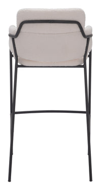 Zuo Modern Marcel Barstool in Cream/Brown