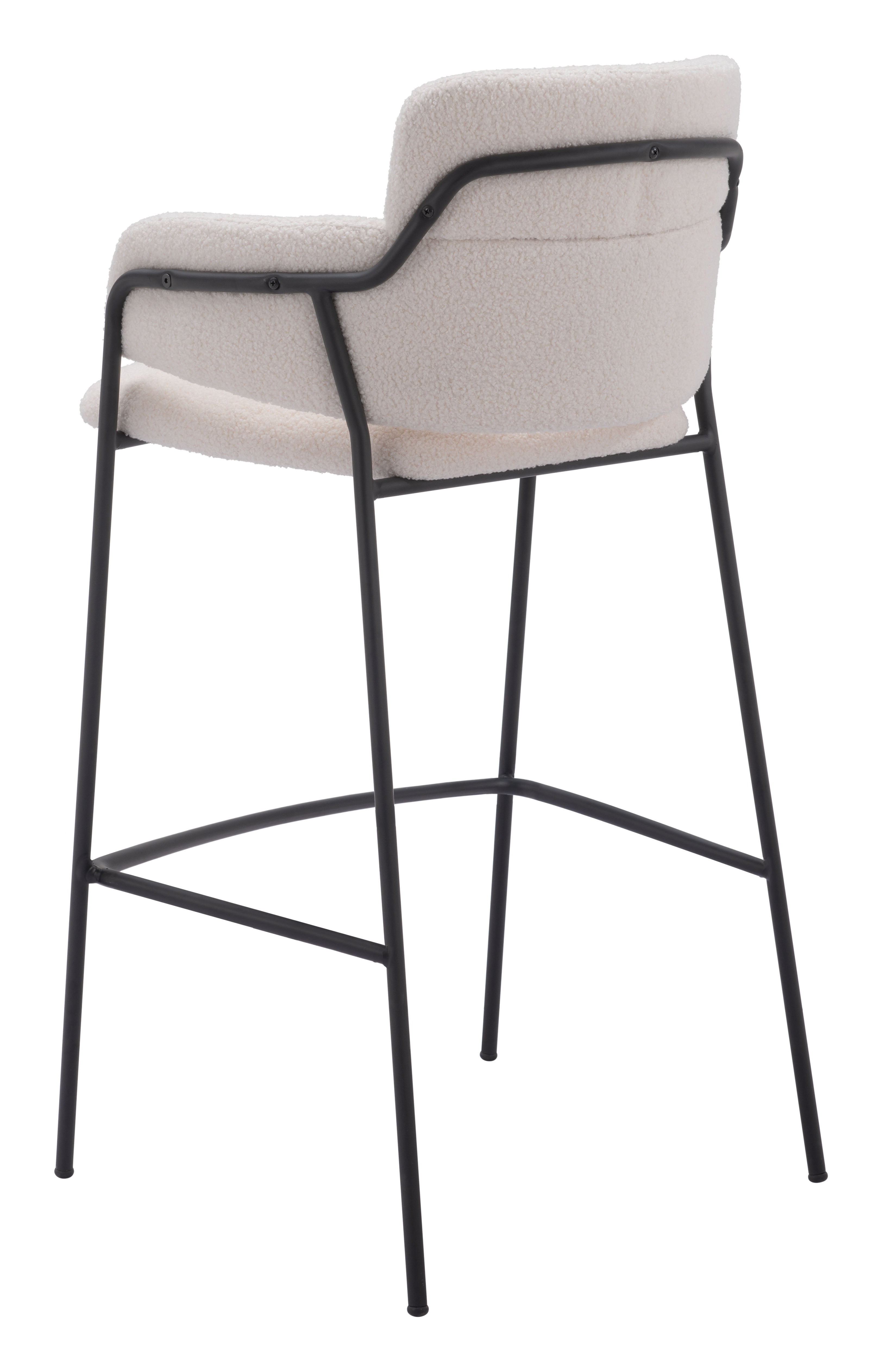 Zuo Modern Marcel Barstool in Cream/Brown