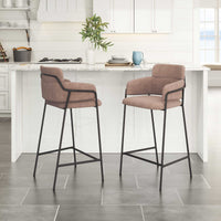 Zuo Modern Marcel Counter Stool in Cream/Brown