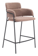 Zuo Modern Marcel Counter Stool in Cream/Brown