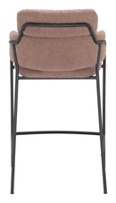 Zuo Modern Marcel Counter Stool in Cream/Brown
