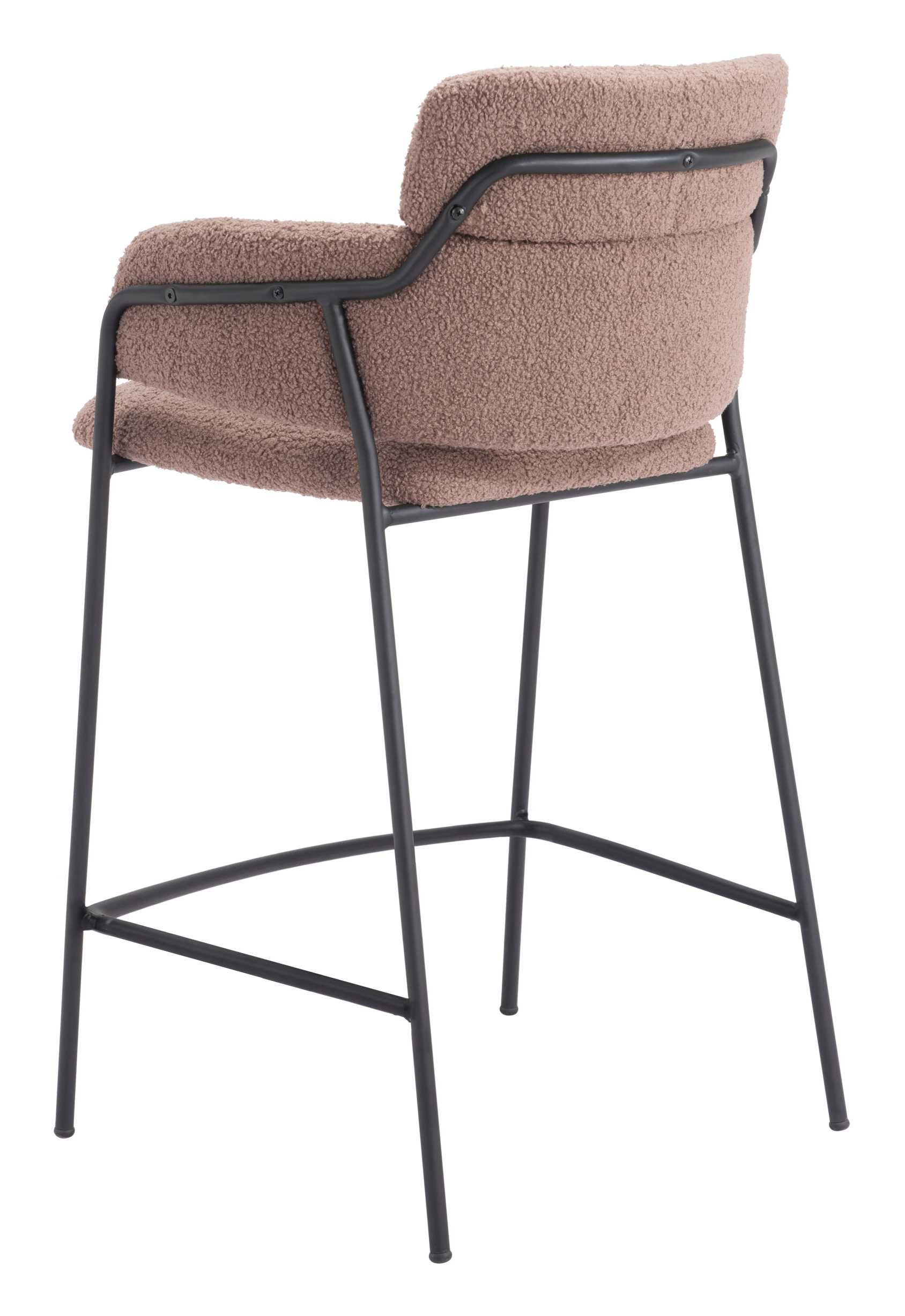 Zuo Modern Marcel Counter Stool in Cream/Brown