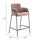 Zuo Modern Marcel Counter Stool in Cream/Brown