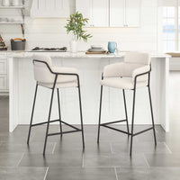 Zuo Modern Marcel Counter Stool in Cream/Brown