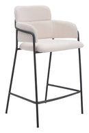 Zuo Modern Marcel Counter Stool in Cream/Brown