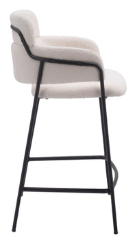 Zuo Modern Marcel Counter Stool in Cream/Brown