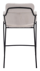 Zuo Modern Marcel Counter Stool in Cream/Brown