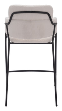 Zuo Modern Marcel Counter Stool in Cream/Brown