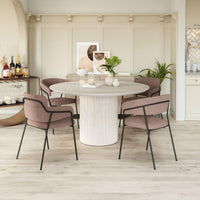 Zuo Modern Marcel Dining Chair in Cream/Brown