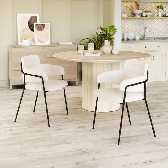 Zuo Modern Marcel Dining Chair in Cream/Brown