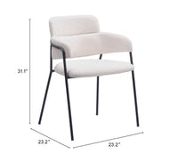 Zuo Modern Marcel Dining Chair in Cream/Brown