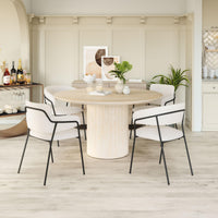Zuo Modern Marcel Dining Chair in Cream/Brown