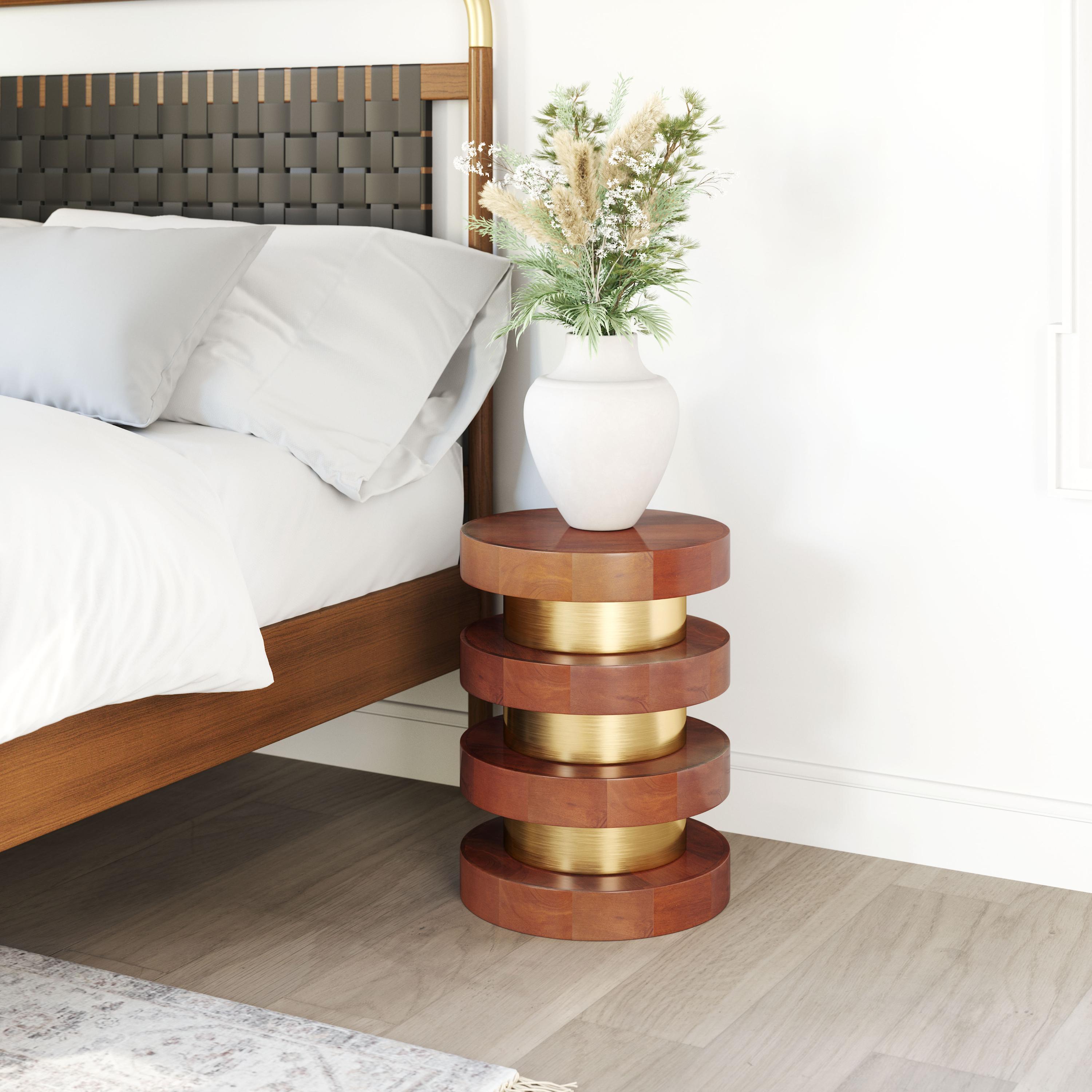 Zuo Modern Marigot Side Table in Walnut