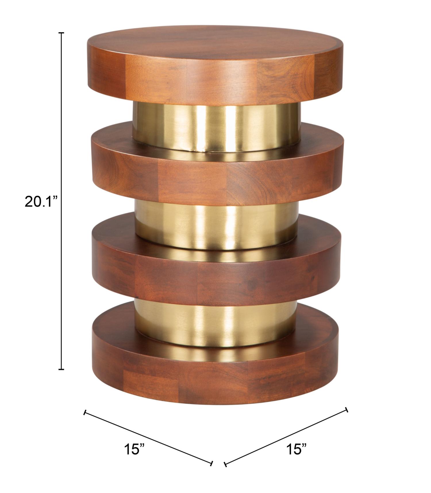 Zuo Modern Marigot Side Table in Walnut