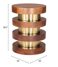 Zuo Modern Marigot Side Table in Walnut