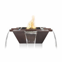 The Outdoor Plus Maya Hammered Copper Fire & Water Bowl - 4-Way Spill