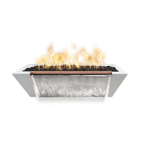 The Outdoor Plus 48" X 20" Linear Maya GFRC Fire & Water Bowl
