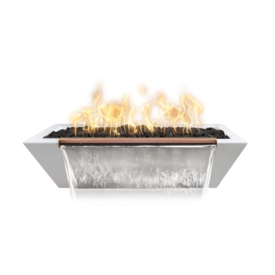 The Outdoor Plus 48" X 20" Linear Maya GFRC Fire & Water Bowl