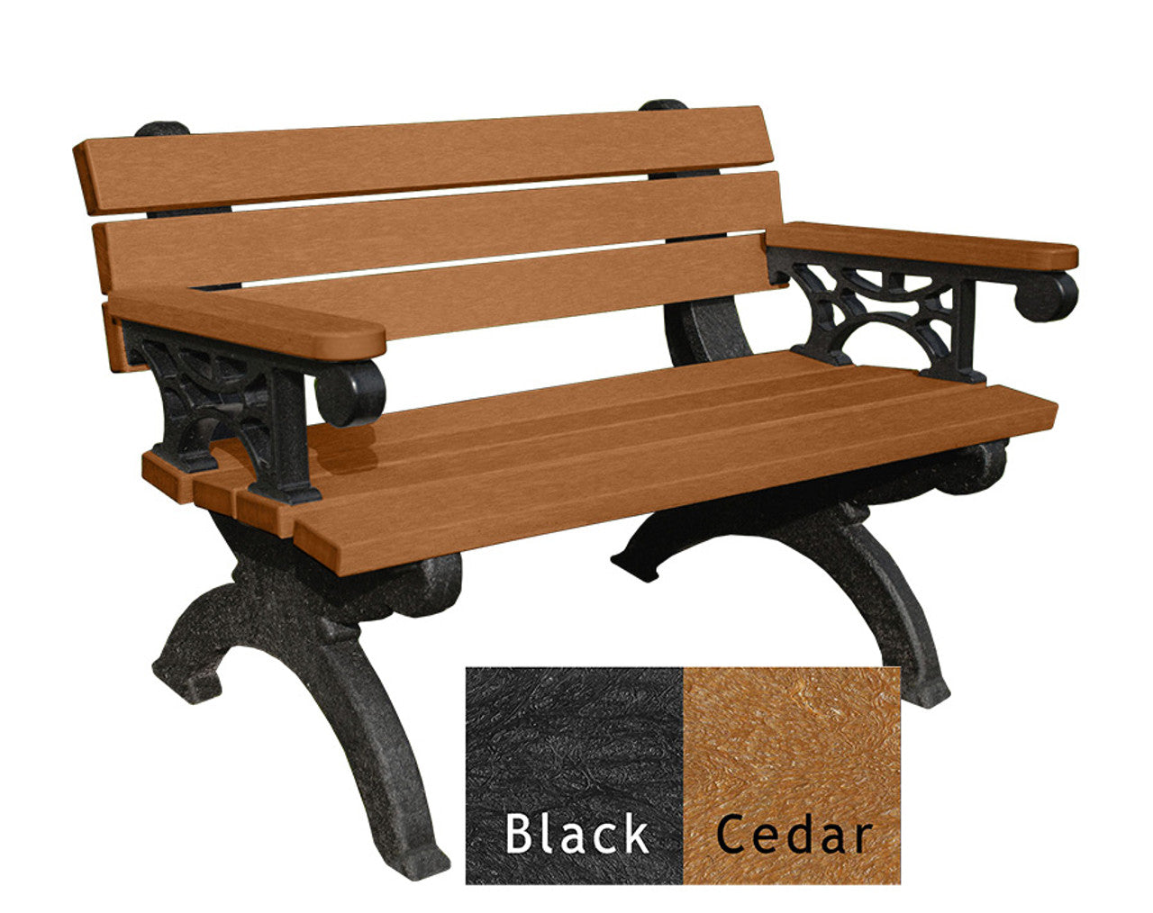 Polly Products Monarque Backed Bench With Arms